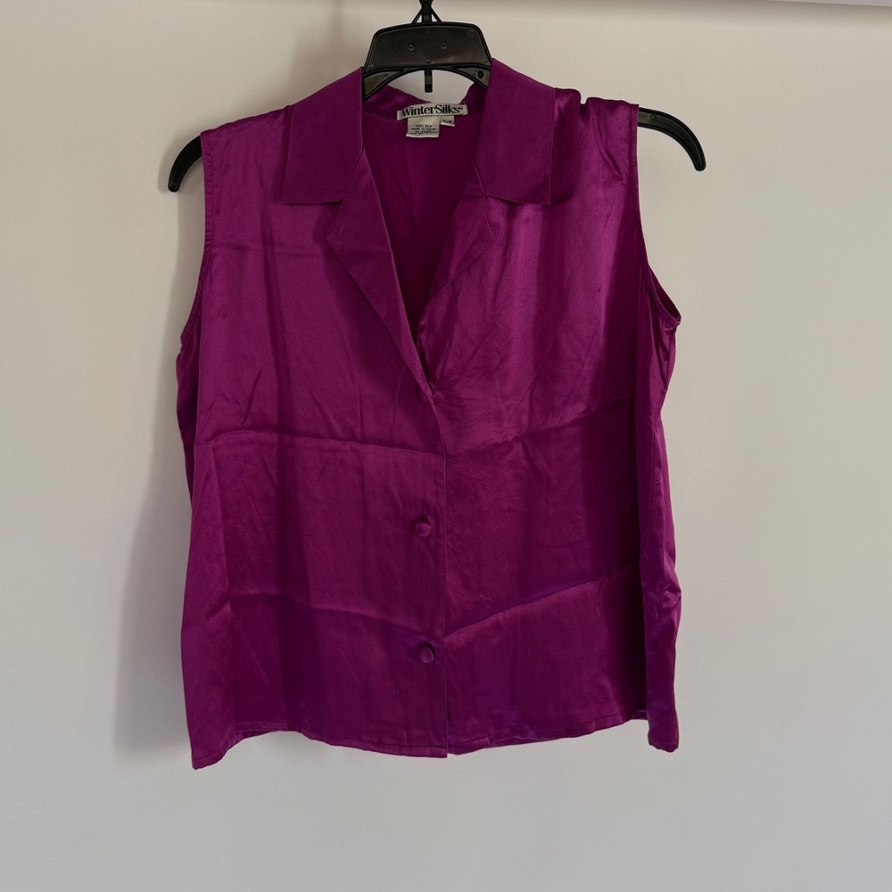 WinterSilks Fuchsia 100% Silk Top